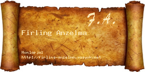 Firling Anzelma névjegykártya