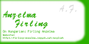 anzelma firling business card
